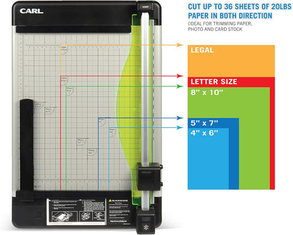 Carl Manufacturing 12220 HVY-Duty Paper Trimmer 15-Inch 36 Sht Cap. 14-Inch x15-1/4-Inch x3/4-Inch GY