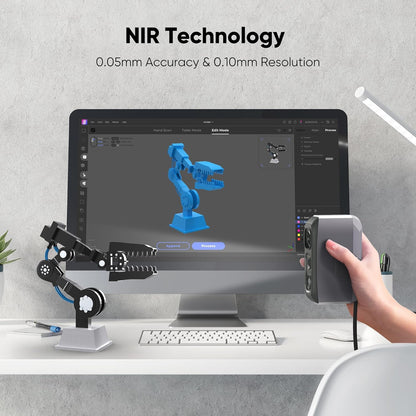 3D Scanner for 3D Printing, Handheld 3D Printer Scanner 0.05mm Precision, 10FPS Scanning Speed for Medium Object, Support for Android/iOS/Win/MacOS, Moose Lite Advanced