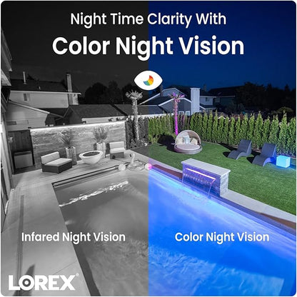 Lorex 4K Dual-Lens Outdoor Wi-Fi Security Camera | 180° Panoramic View | Smart Security Lighting | Color Night Vision | 2-Way Talk | Auto-Framing | 32GB Local Storage, No Monthly Fees | IP66 Rated