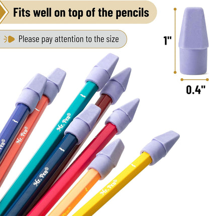 Mr. Pen- Pencil Erasers Toppers, 120 Pack, Purple, Erasers for Pencils, Pencil Top Erasers, Pencil Eraser, Back to School Supplies