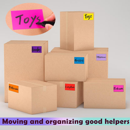 YSHIHE Colored Labels Stickers 3" x 2" Large Color Coding Labels in 12 Assorted Colors Rectangle Name Tags Moving Labels - 480 Pack