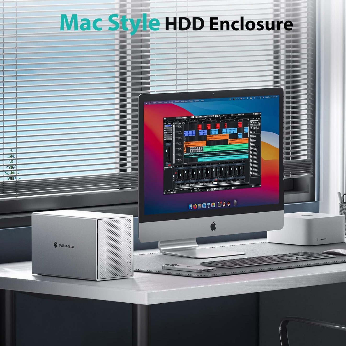 Yottamaster 5 Bay External Hard Drive Enclosure, Aluminum USB3.0 3.5" HDD Enclosure for 3.5 & 2.5 Inch SATA HDD/SSD, Support 90TB(5x18TB) Direct Attached Storage DAS, Non-RAID [PS500U3]