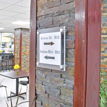 Azar Displays 105511 8.5" x 5.5" Standoff Sign Holder (Overall Size 12.5" x 9.5"), Silver