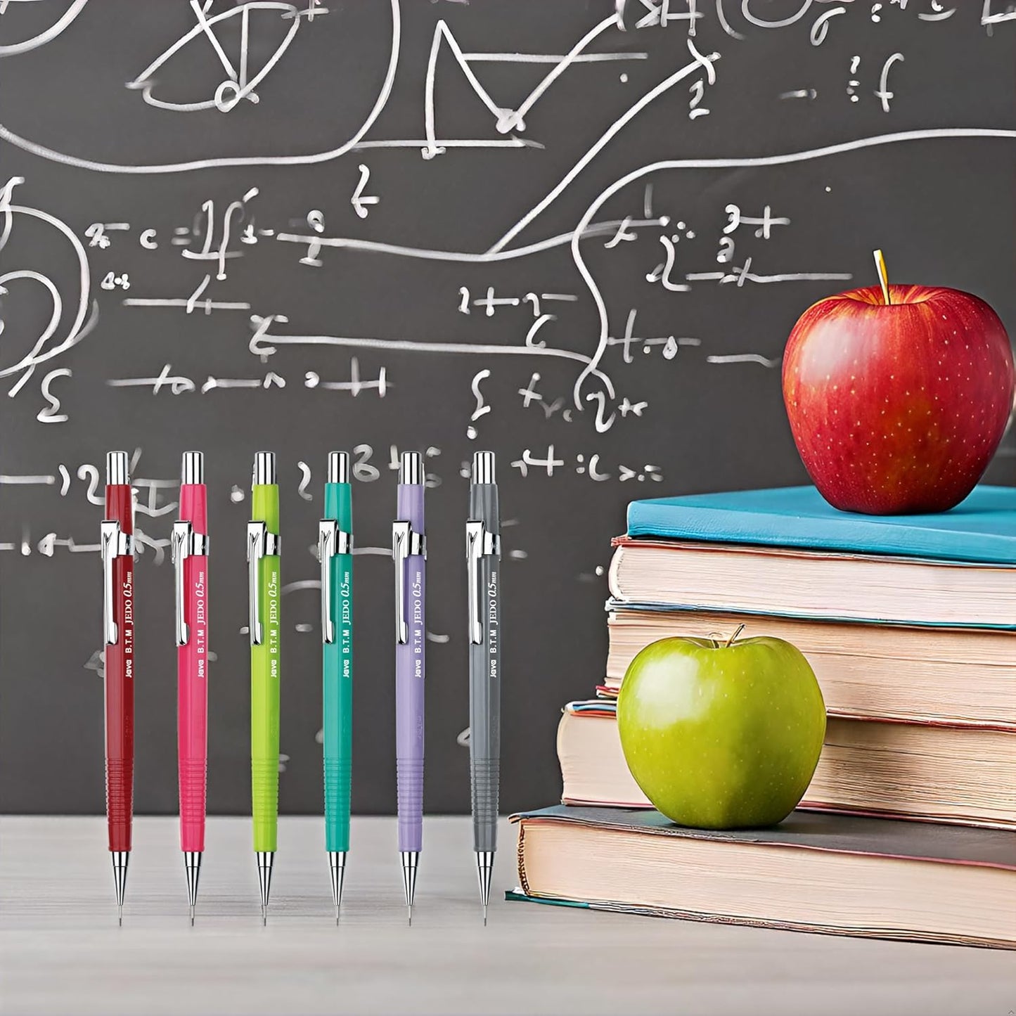 JVPEN 0.5mm Opaque Mechanical Drafting Pencil – Matte Anti‑Roll Barrel, Built-in Eraser, Precision Lead for Drawing, Writing & Office Use – 12‑Pack (Made in Korea)