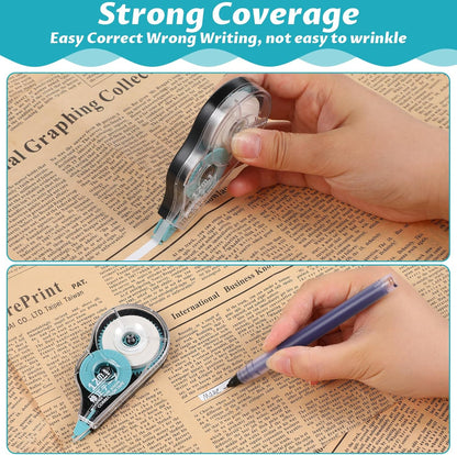 simarro 48 Pack White Correction Tape, 0.2 Inch x 39.4 Feet Easy To Use Classroom Correction Tape Wipe out Applicator Translucent Dispenser Shows for School Office Note Journal