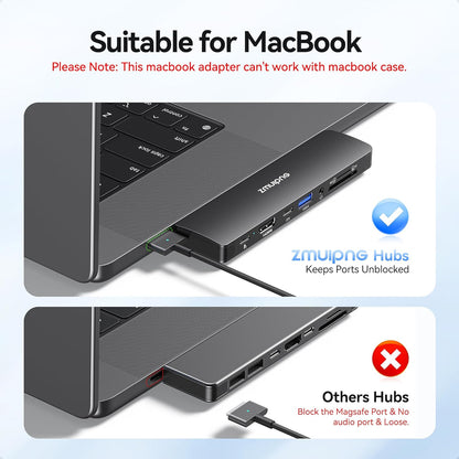 USB C Hub Adapter for MacBook Pro Air 2025-2016 Docking Station for MacBook M4 M3 M2 M1 USB C to HDMI Mac Accessories Multiport Dongle with 4K HDMI USB 3.0 SD TF Thunderbolt 3 USB-C Port Type C