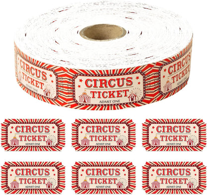 1000 Pcs Circus Raffle Tickets Roll Carnival Tickets Carnival Theme Party Decorations Party Ticket for Events Carnival Favors Supplies