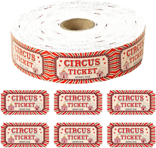 1000 Pcs Circus Raffle Tickets Roll Carnival Tickets Carnival Theme Party Decorations Party Ticket for Events Carnival Favors Supplies