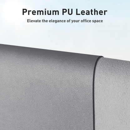 Aothia Leather Desk Pad Protector, Mouse Pad, Office Desk Mat, Non-Slip PU Leather Desk Blotter, Laptop Desk Pad, Waterproof Desk Writing Pad for Office and Home (48"x17", Light Grey)