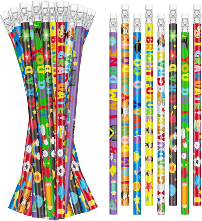 Cinrobiye 100 PCS End of the School Year Gifts for Students Graduation Pencils Pre K Preschool Kindergarten Wood Pencils Bulk Giveaways Prizes Gifts Supplies for Graduation Party