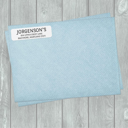 White with Black Print Modern Rolled Address Label/Roll of 500 Personalized Address Labels/Designer Return Address Stickers in Elegant Plastic Dispenser