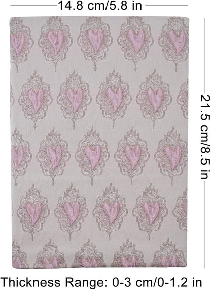 BLBMH Book Covers for Paperbacks Fit for 5.5x8.5 inch Adjustable Book Sleeve Cover for Women Over 15 Soft Cloth Protector for Notebook Journal Bible- Love