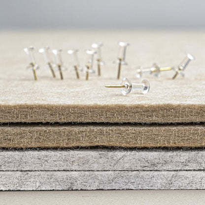 Bulletin Board, 24 x 18 Inches Felt Decorative Pin Board, Cork Alternative for Wall, Foldable Photo Self-Adhesive Vision Mood Board With 20 Pushpins - Marble White