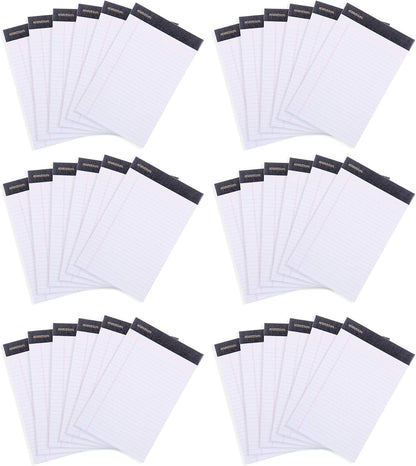 Mintra Office Legal Pads, ((xPremium, 5in x 8in, Narrow (White), 36pk (6-6pks))