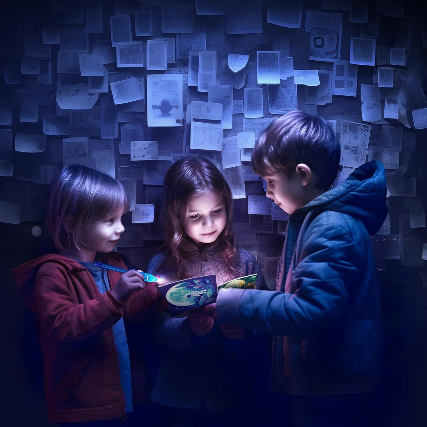 Invisible Ink Pen, Upgraded Spy Invisible Ink Pen with UV Light Magic Marker for Secret Message and Kids Christmas Goodies Bags Toy (6pcs)