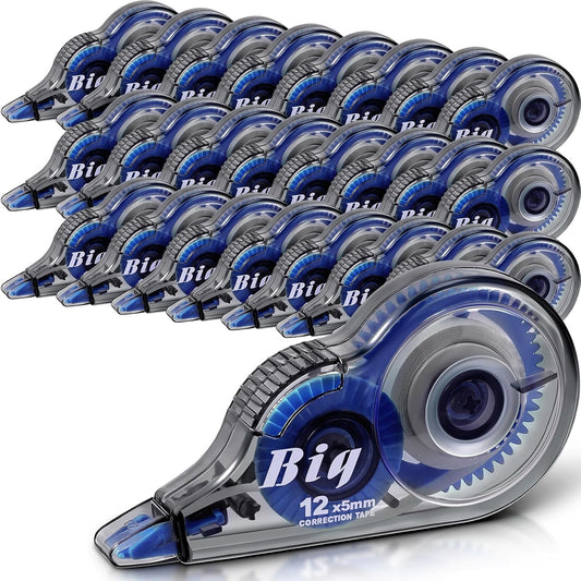 Chivao 24 Pack White Correction Tape, Classroom Correction Tape Wipe out Easy to Use Applicator Translucent Dispenser Shows for School Office Note Journal, 0.2 Inch x 39.4 Feet