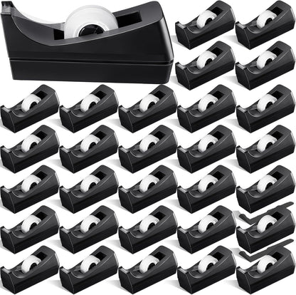Colarr 30 Pack Desktop Tape Dispenser Non Skid Base Tape Dispensers Desk Tape Dispenser Tape Roll Dispenser for Office Home, Tape Not Included
