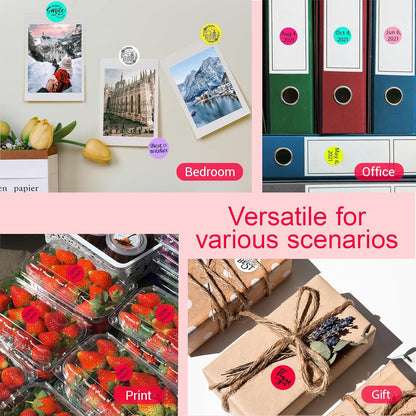 1 Inch Circle Dot Stickers 1000 PCS Red Color Coding Thermal Labels Dots Writable Printable Small Round Stickers for Office, Classroom, Inventory, Garage, Organizing Storage, DIY