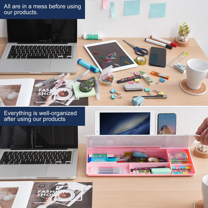 TSJ OFFICE Desktop Whiteboard Dry-Erase-Board - Computer Keyboard Stand White Board Surface Pad with Drawer, Desk Organizers with Accessories for Office, Home, School Supplies