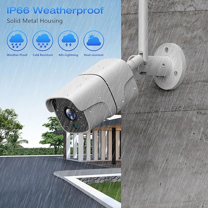 Wireless Security Camera System, with 8CH 4K NVR (500GB HDD Pre-Installed) & 4X 2MP Night Vision WiFi Cameras - Expandable to 8 Cameras, Indoor/Outdoor Security, Motion Alerts, H.265+