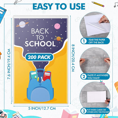 Outus Self Adhesive Shop Ticket Holders Clear Plastic Sleeves Adhesive Pockets Work Order Job Ticket Holders for Home Office Posting Signs(5 x 8 Inch,400 Pcs)