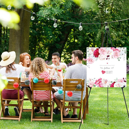 RRFTOK Easel Stand for Display, 63'' Instant for Sign Art and Crafts Portable Ground Easels for Wedding Banner and Poster Display Stand - Metal Tripod with Portable Bag.Black