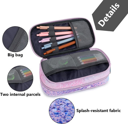 Pencil Cases for kids, Large Capacity Pencil Pouch, Office College School Marker Organizer Case pen for Men Women Adult Teens