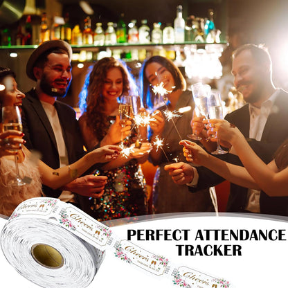 TaoBary 2 Rolls 1000 Pcs Free Drink Ticket Roll Raffle Party Tickets for Events Wedding and Parties(Flower)