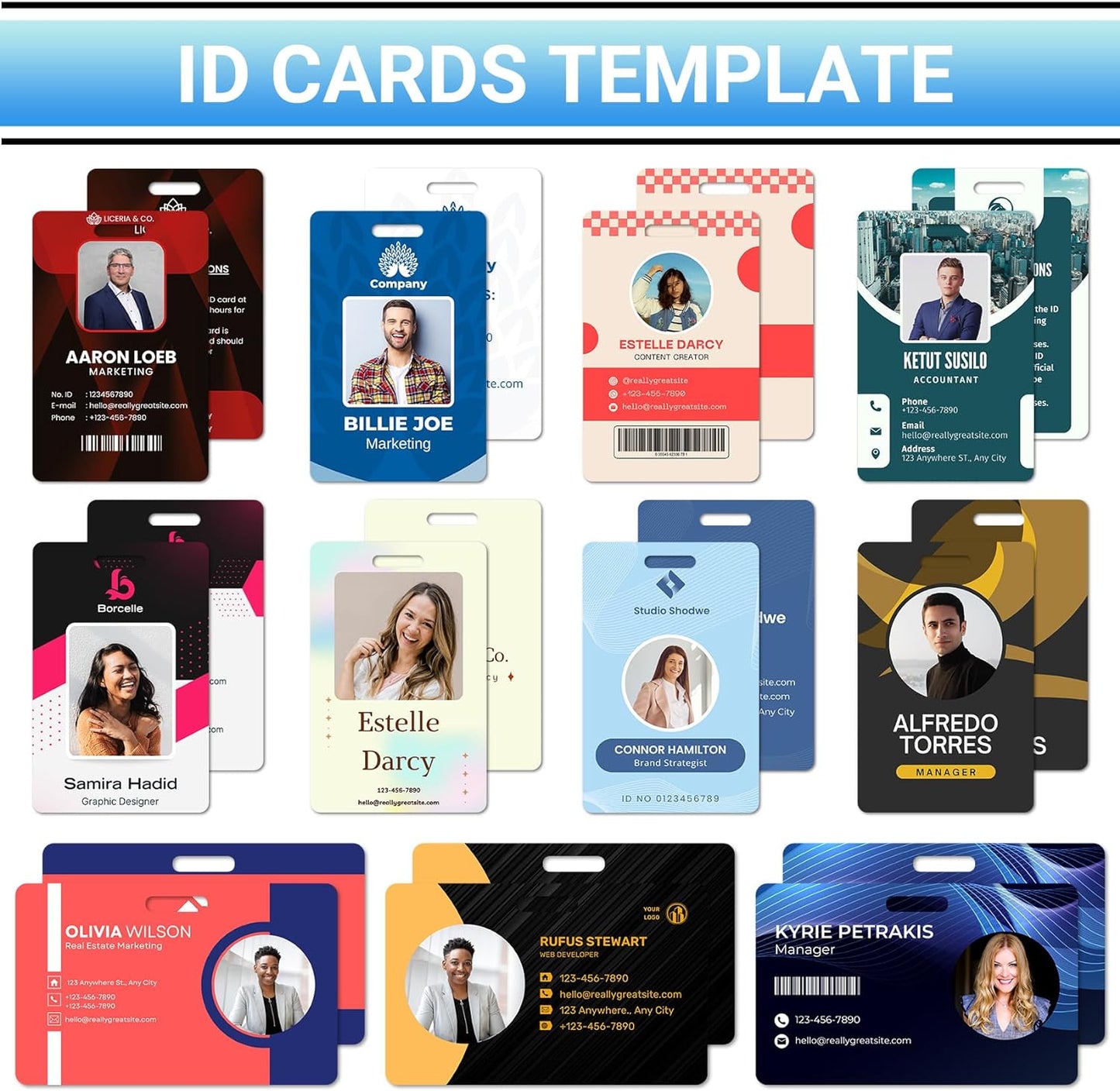 Custom Id Badge Custom Id Card Identification Badges Customizable Personalized Name Badge Customize Name Tag Photo Logo Employee Work Office Volunteer Customized Personal (Vertical-4)