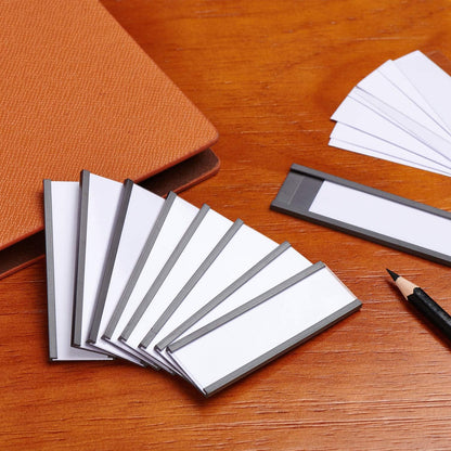 Eeoyu Magnetic Label Holders with Magnets Magnetic Data Card Holders with Clear Plastic Protectors for Metal Shelf, Whiteboard, Set of 30 (1 x 3 Inch)