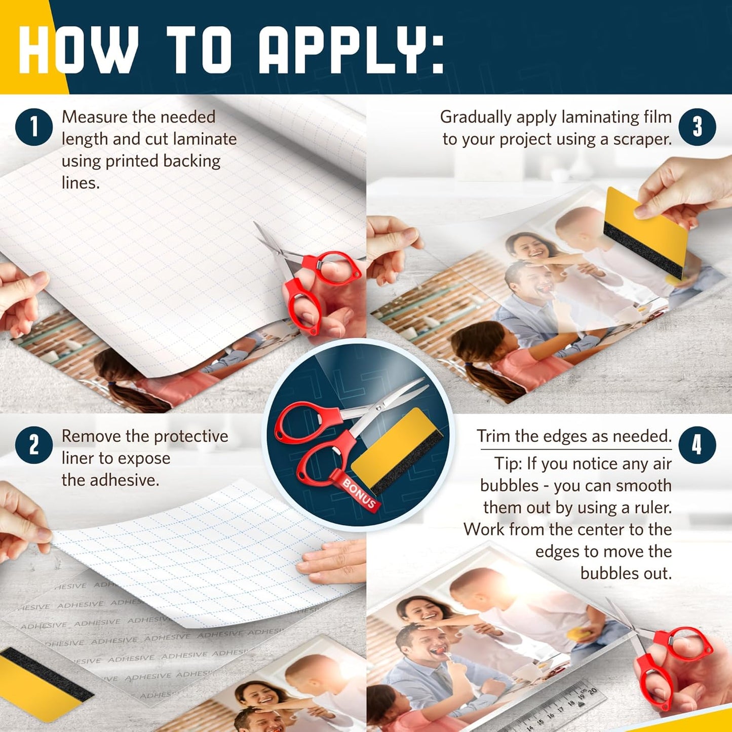 Matte Laminating Roll 2-Pack 12” x 15ft - 5 MIL Self Adhesive Durable Clear Matte Vinyl Laminate Roll for Anti-Glare Surface