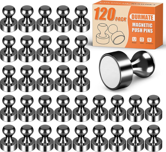 120 PCS Whiteboard Magnets, Small Strong Fridge Magnets, Magnetic White Board for Refrigerator, Black Magnetic Clips Heavy Duty for Kitchen, Office, Gadgets, Classroom, Desk Accessories