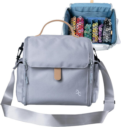 Togood Storage Tote Bag for Marker Pens Brush Pen Coloring Pencils Books Art and Crafts Supplies Tools Cosmetics, at Least 150 Pens (Grey)