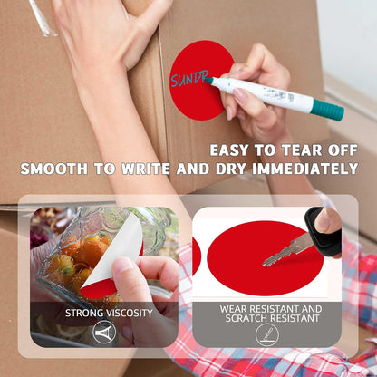 PARLAIM 3”Color Coding Labels Stickers,4Rolls/2000per Dispenser Box Round Adhesive Circle Dot Stickers for Inventory Office Home (Red)