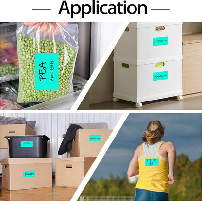 3 x 5 Inch 250Pcs Rectangle Color Coding Stickers,Strong Adhesion Moving Labels for Organization,Inventory,Business,Aqua