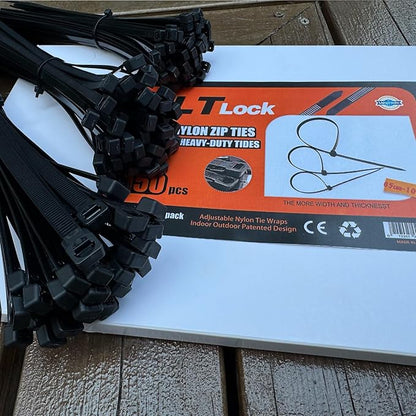 150 Pcs Heavy Duty Wire Ties,3 Sizes 8/10/13.7 Inch Black Nylon Electrical Zip Tie,65 lbs-100lbs Cable Ties Tensile Strength for Indoor&Outdoor Electrical Wiring,Industrial Use,Gardening,Weatherproof
