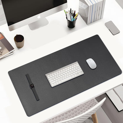 KINGFOM Desk Pad Office Desktop Protecter, PU Leather Desk Mat Blotters Organizer with Comfortable Writing Surface (47.2" x 23.6", Black)