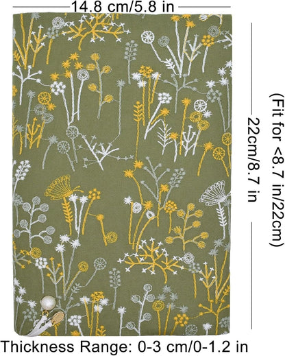 BLBMH Book Covers for Paperbacks Fit for 5.5x8.5 inch Book Bible Adjustable Book Sleeve Cover for Women Over 15 Soft Cloth Protector for Bible Novels - Spring