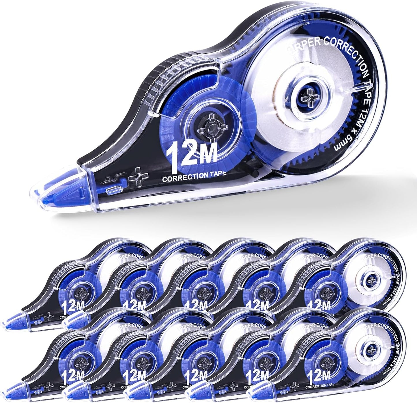 Correction Tape, 10 Pack Correction Tape Easy To Use Applicator for Instant Corrections, 39 ft Each for Study Supplies and Office Products (Blue)