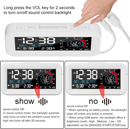 Digital Dual Alarm Clock for Bedroom,Visual Timer Clock for Kids,Dual Display Countdown Stopwatch Timer Dual Alarm Clock, Time Management Station for Homeschooling Teaching Home Kitchen Office (White)