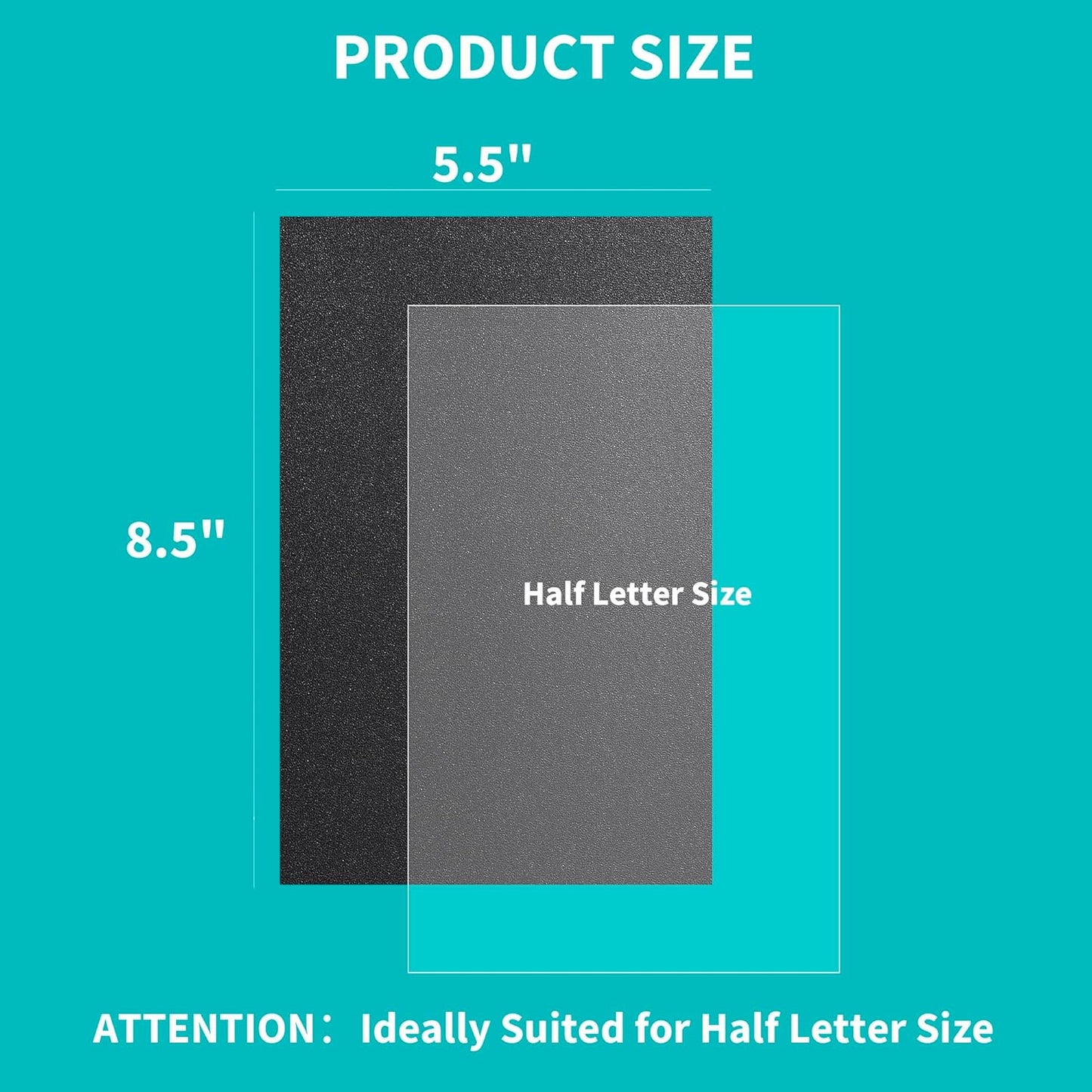 Binditek 100 Pack Binding Covers and Backs Set, 5.5 x 8.5 Inches, 50 Clear PVC (8Mil), 50 Sand-Textured Polycovers (12Mil), Half Letter Size