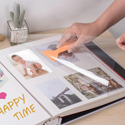 Large Photo Album Self Adhesive 4x6 5x7 3x5 8.5x11 Scrapbook Magnetic Album DIY Scrap Book Length 13 x Width 12.8 (Inches) 120 Sticky Pages Linen Cover DIY Photo Album (White)