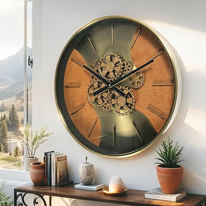 THE GEARS CLOCK 22'' Inch Real Moving Gear Wall Clock Sweden Line Stockholm (22 inches (55 cm))