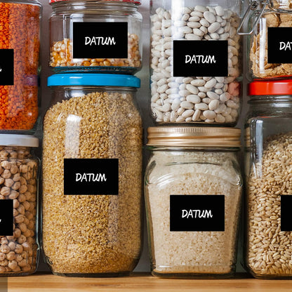 Black Rectangle Sticker Labels 3×2 Inch Vinyl Stickers Color Coding Name Tags Roll Removable Waterproof 300 per Dispenser Box