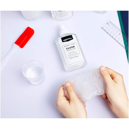 Amazon Basics Washable Liquid School Glue, 5 oz Bottle, 147ml, 6-Pack, Clear