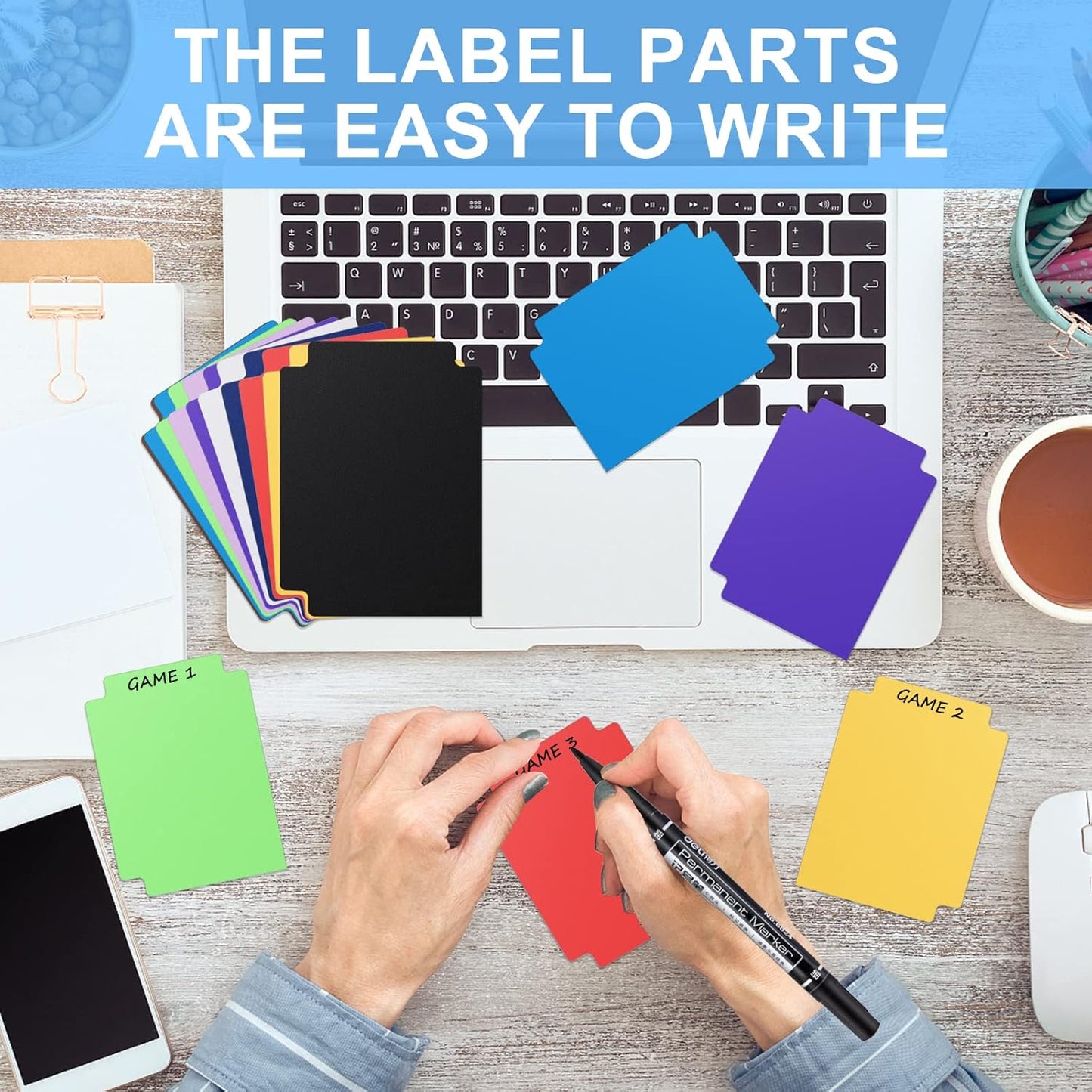 120 Pcs Trading Card Divider Multicolor Card Separators for Office Games Plastics Sports Baseball Card Dividers with Tabs Cards Box Dividers for photocard, 2.71 * 3.8 Inches