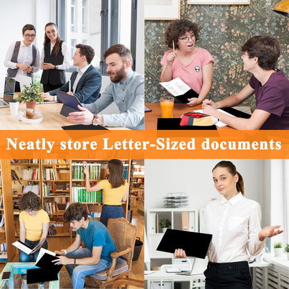 50Pcs Black Two-Pocket Heavyweight File Folder,Letter Size,Paper File Folder for School Office Home Bussines