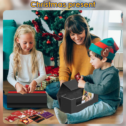 Card Deck Case for Trading Cards, Leather Magnetic Closure Commander Card Storage Box Holding 600+ Sleeved Cards Fit for MTG TCG and Sport Cards