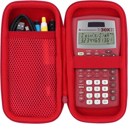 Hard Carry Case Compatible with Texas Instruments TI-30XIIS TI-30XS TI-30Xa TI-36X Pro Scientific Calculator (Red Case Only)