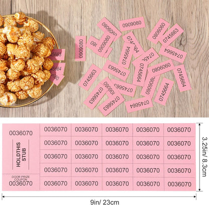 Kosiz 2000 Sheets Raffle Ticket 25 Bid Chinese Auction Tickets Tricky Tray Basket Raffle Sheets for Back to School Class Rewards Carnival Door Prizes Events(Light Red)